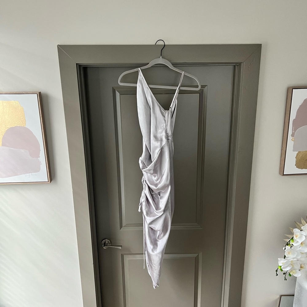 Missguided Silver Dress MIDI